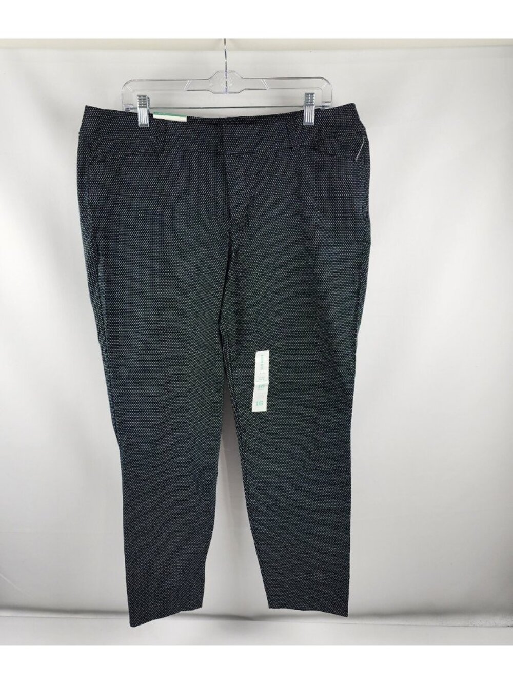 Old Navy Pants Womens 16 Black White Polka Dot Pixie Ankle Mid Rise NWT